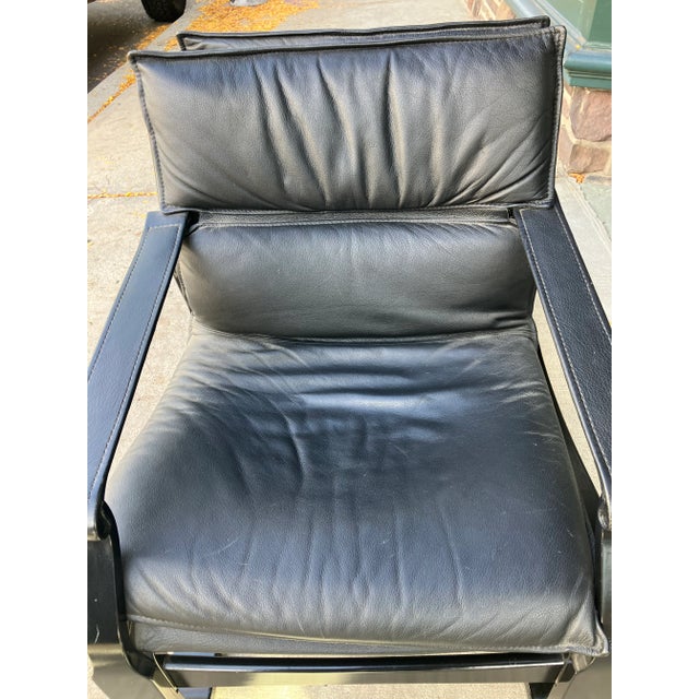 Mid Century Modern Swedish Black Leather Ake Fribytter Lounge Chairs -a Pair For Sale - Image 11 of 14