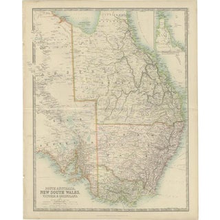 Antique Map of New South Wales, 1865 For Sale