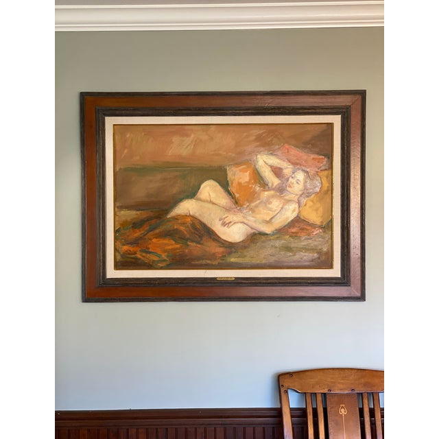 Jan De Ruth "Study of a Nude Girl" Framed Oil Painting Signed For Sale - Image 10 of 10