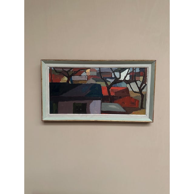 Original swedish oil on canvas – “i stadens utkant kalmar (on the outskirts of the city, kalmar)” by raymond wallentin –...