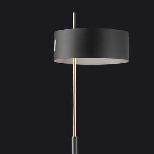 1953 Floor Lamp in Satin Gold and Black Metal by Ostuni & Forti for Oluce For Sale - Image 3 of 6