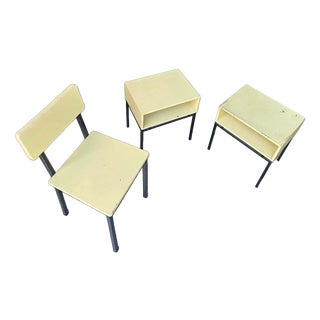 Vintage Nightstands and Chair by Kuperus, 1960s, Set of 3 For Sale