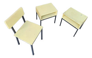Vintage Nightstands and Chair by Kuperus, 1960s, Set of 3