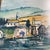 Contemporary Contemporary Original Bucks County Pa Artist James Feehan River Village Sailboats Watercolor Painting For Sale - Image 3 of 4