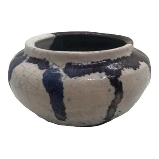 Vintage Studio Pottery Glazed Planter Pot Bowl 3.5” H X 4”—Signed Abstract Art For Sale