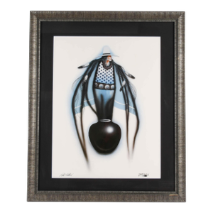 Framed Signed Blue Spirit Print by Robert Redbird