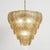 1970s Art Deco Style Amber Murano Glass and Brass 5-Tier Waterfall Chandelier, 1970s For Sale - Image 5 of 5