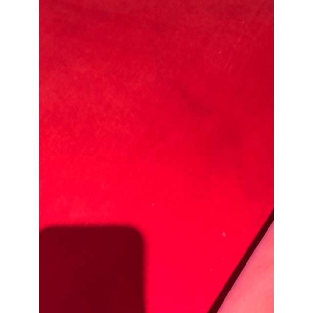 Textile Unique Scroll-End Red Velvet Chaise Lounge in the Style of Bretz Mammut Recamiere For Sale - Image 7 of 10