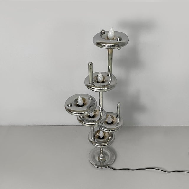German Space Age Chromed Steel Table Lamp by Nagel, 1970s For Sale - Image 3 of 17