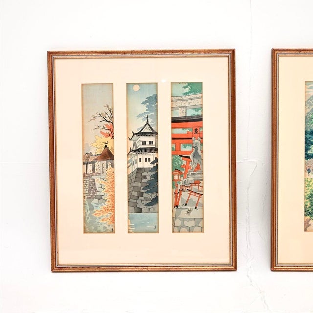 A wonderful set of three vintage Japanese woodblock prints by Tokuriki Tomichiro (1902-2000). They date from the mid...