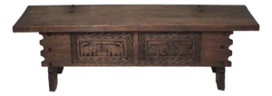 1960s Mid-Century Mexican Storage Bench or Trunk With Carved Animals
