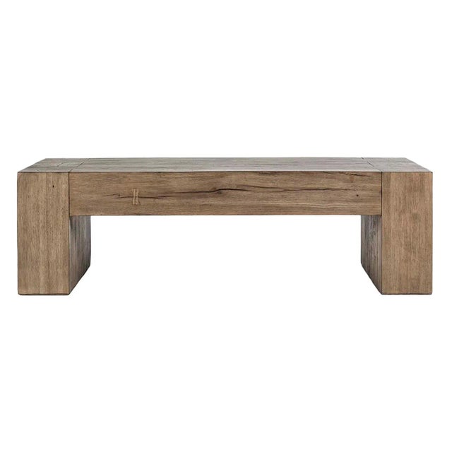 Natural Rustic Oak Beam Coffee Table For Sale In Los Angeles - Image 6 of 9