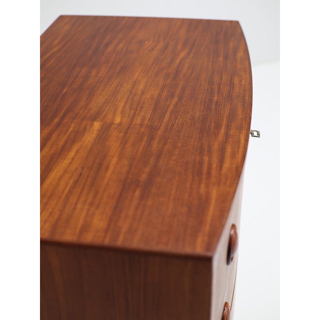 Curved Chest of Drawers in Teak by Kai Kristiansen, Denmark, 1960s For Sale - Image 10 of 17