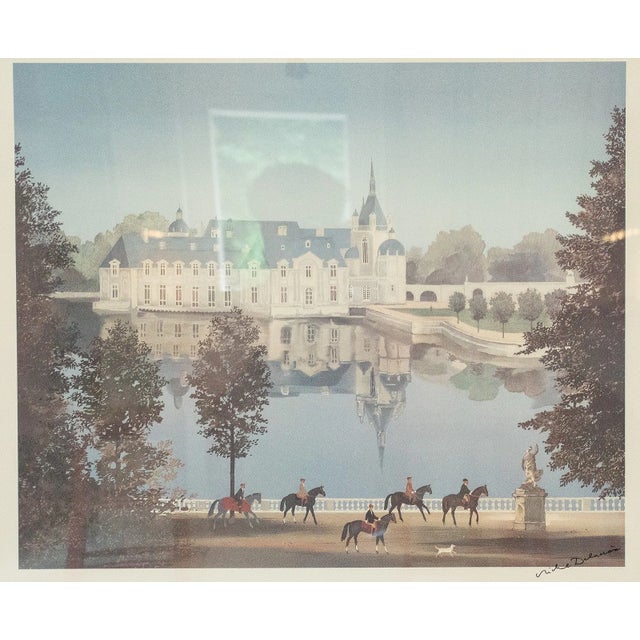 Late 20th Century Late 20th Century Michel Delacroix - French Château Landscape, Hand-Signed Print For Sale - Image 5 of 7