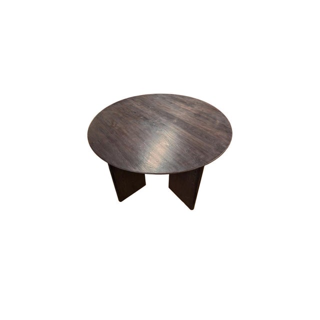 Large Teak Wood Table, Espresso Finish, Modern Organic For Sale - Image 4 of 6