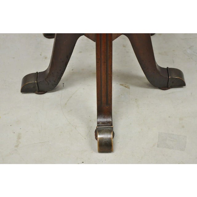 Wood Early 1900s Hamilton Mfg Co High Back Adjustable Height Mahogany Architect Piano Stool For Sale - Image 7 of 13