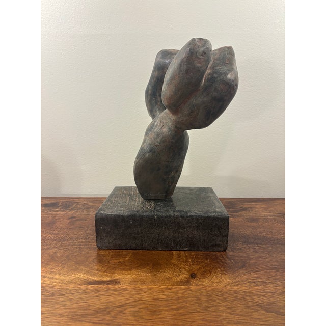 Henry Moore 1970s David Breenen Signed Abstract Freeform Modernist Sculpture For Sale - Image 4 of 9