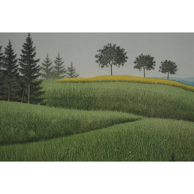 Contemporary Josef Bramer (B. 1948). Lush Landscape Fine Original Lithograph Signed For Sale - Image 3 of 6
