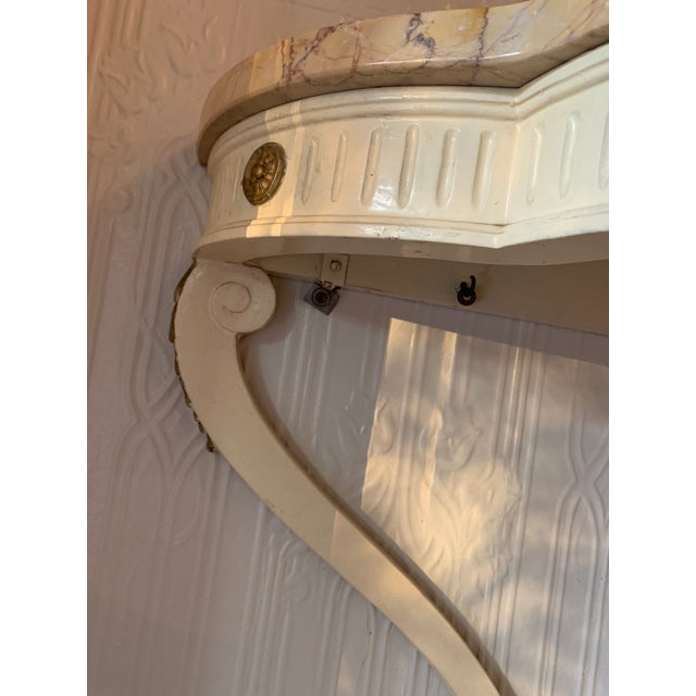 19th Century Louis XV Marble Demi-Lune Console For Sale - Image 4 of 13
