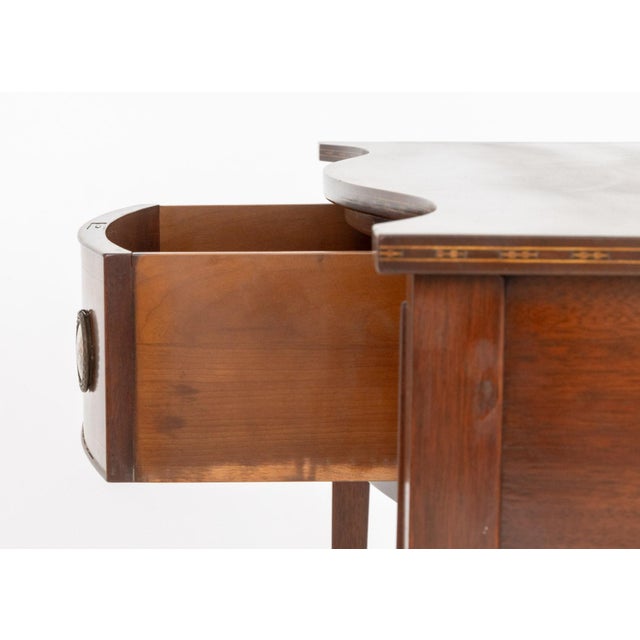 Wood Sheraton Style Flame Mahogany Serpentine Table For Sale - Image 7 of 9