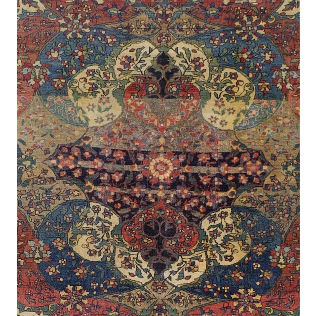 Late 19th Century Fine Antique Persian Mohtasham Kashan Rug 6'11" X 10’0" For Sale - Image 5 of 6