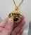 Modern Vintage 1990s Signed Napier Goldtone Multicolor Rhinestone Spherical Pendant Necklace For Sale - Image 3 of 12