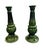 Moroccan Pair of Moroccan Emerald Green Glazed Ceramic Candlesticks For Sale - Image 3 of 9