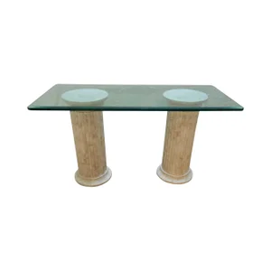 Maitland Smith Tessellated Stone Greek Column Desk