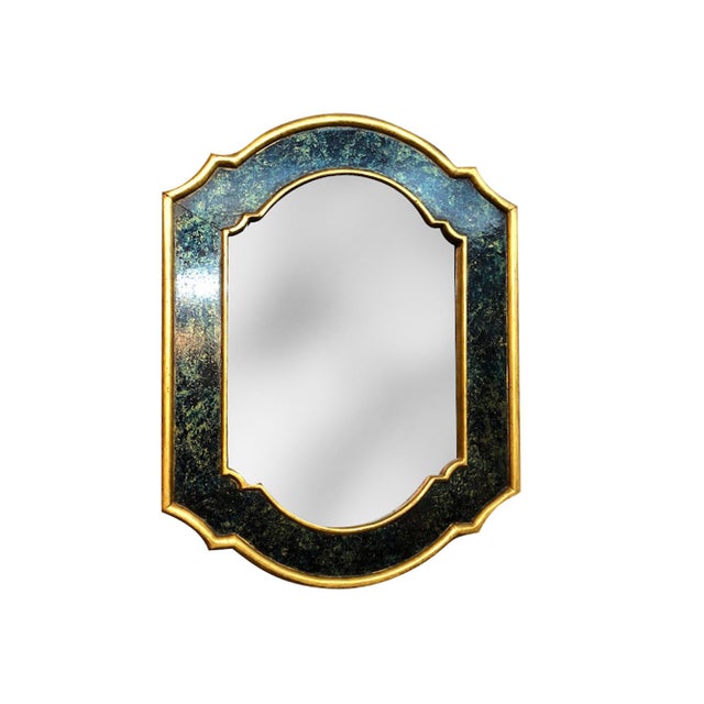 Green Isabel O'Neil Studio American Art Deco Miniature Painted Mirror For Sale - Image 8 of 8