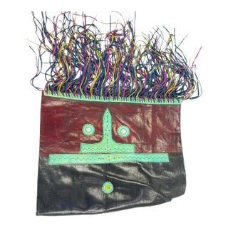 Early 20th Century Tuareg Fringed Leather Camel Panel Mali For Sale