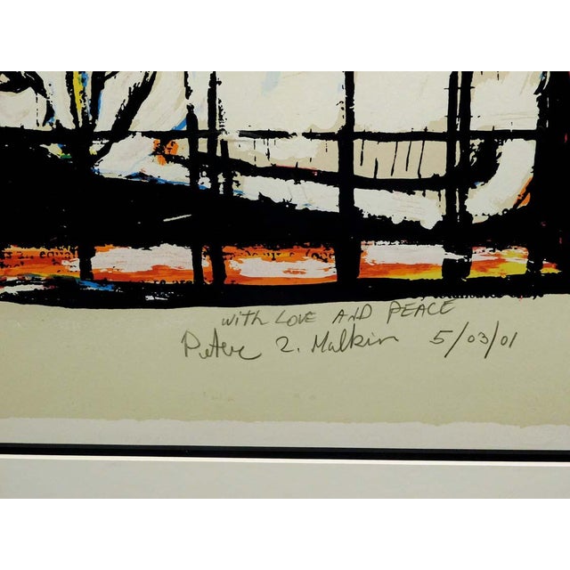 1990s 1990s Peter Malkin "With Love and Peace" Hand Signed Lithograph With Custom Frame For Sale - Image 5 of 7