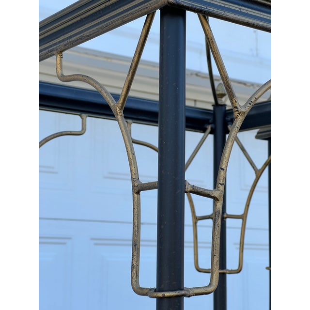 1980s Pair of Hollywood Regency Black & Brass Pagoda Étagères by Art & Commerce Dallas a Pair For Sale - Image 5 of 12