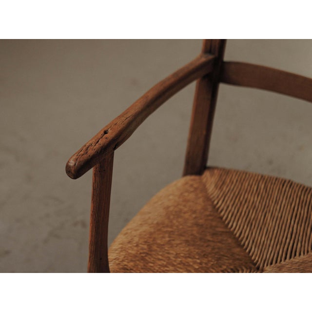 French Folk Armchair in Wood and Rush, Auvergne, 1900s For Sale - Image 10 of 17