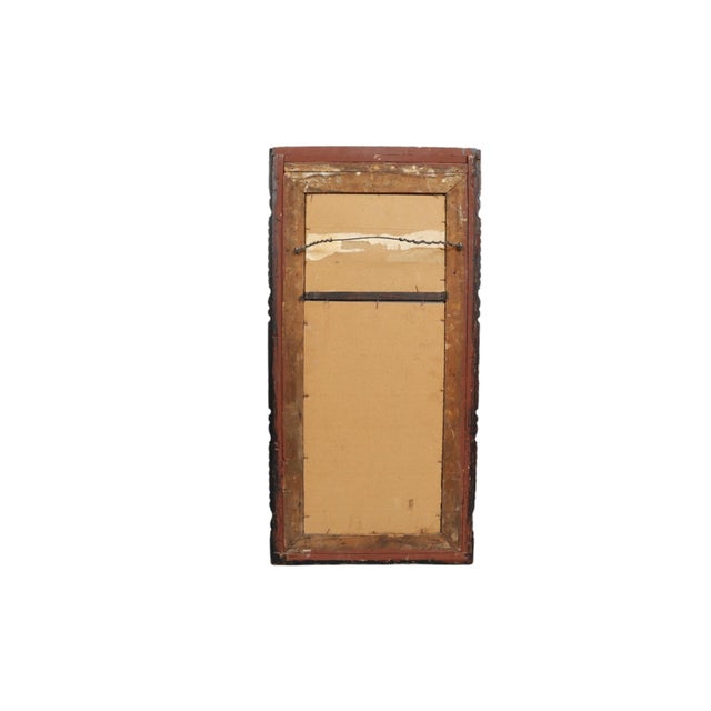 Wood Early 19thC American Federal Reverse Painted Trumeau Wall Mirror For Sale - Image 7 of 7