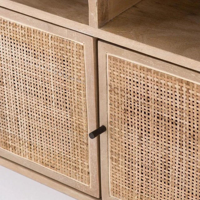 Mid-century-inspired style with an organic twist. Surrounded by mango casing, light cane weaves for a fresh look with...