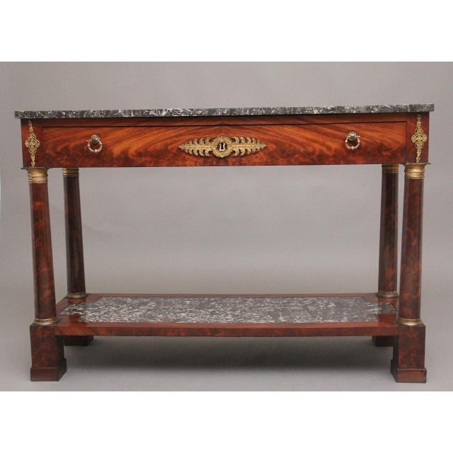 19th Century Marble Top Mahogany Console Table, 1880 For Sale - Image 14 of 18
