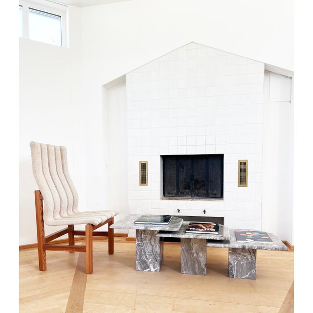 Postmodern Italian Vintage Grey and Cream Marble Nesting Tables-- Set of 3 For Sale - Image 10 of 14