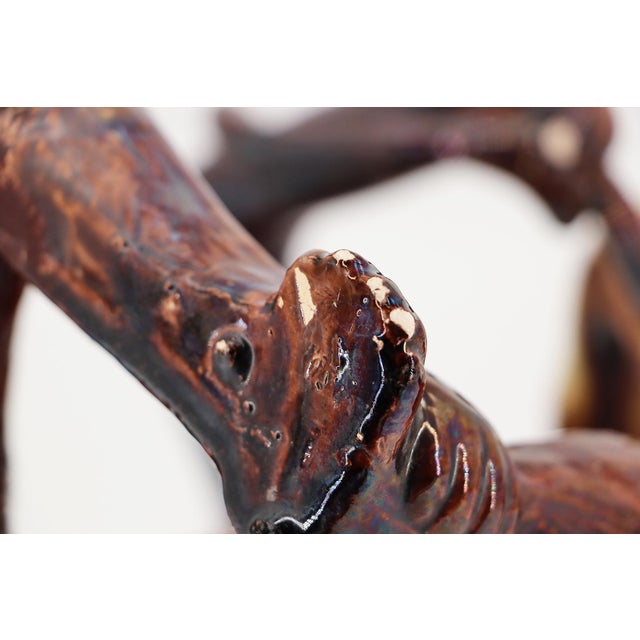 19th Century Monkey Playing Violin, Portuguese Palissy Ware For Sale - Image 6 of 15