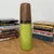 Cylinder Shaped Pistachio Green Ceramic Vase with Brown Top For Sale - Image 4 of 9