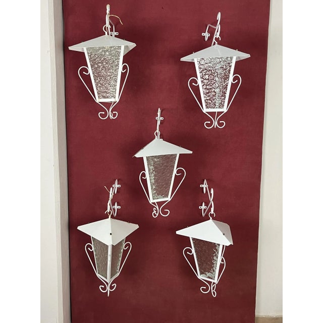 Vintage Italian Wrought Iron Wall Lamps, 1970s, Set of 5 For Sale - Image 11 of 17