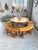 Round Table Set and Rounded Benches, 1950s, Set of 5 For Sale - Image 15 of 18