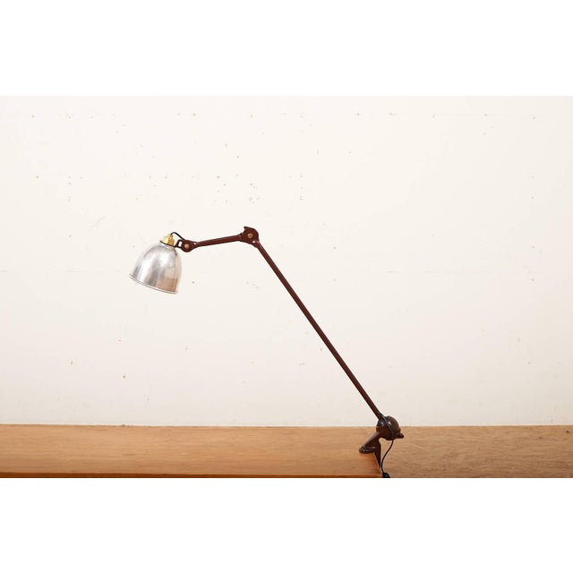 Purple Clamp Light Model 201 in Metal Frame in Red by Bernard-Albin Gras, 1921 For Sale - Image 8 of 10