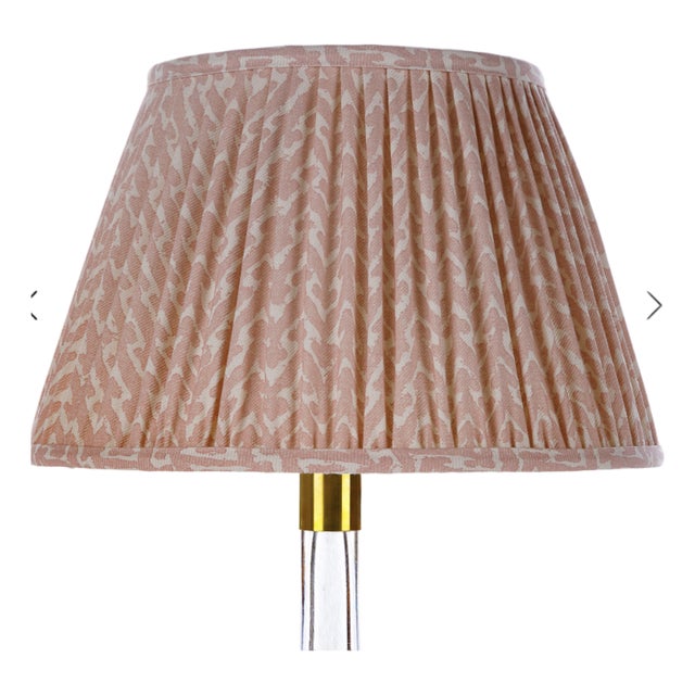 Fermoie 24" Gathered Berwyn Lampshade in Light Pink ( Peach) Rabanna For Sale