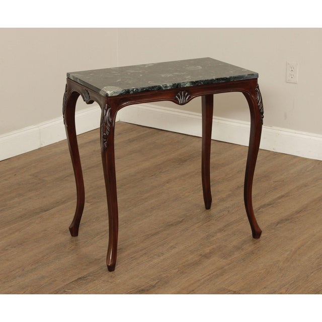 Rococo Style Set of Three Marble Top Mahogany Nesting Tables For Sale - Image 11 of 18