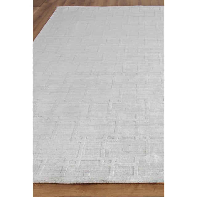 Transitional Exquisite Rugs Castelli Handmade Bamboo Silk & Cotton Ivory Rug-12'X15' For Sale - Image 3 of 7
