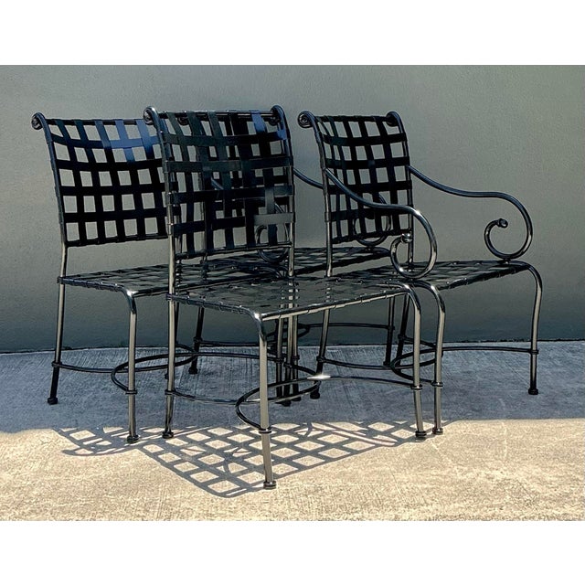 Vintage Brown Jordan Wrought Iron “Florentine” Dining Chairs - Set of 4 For Sale - Image 9 of 12