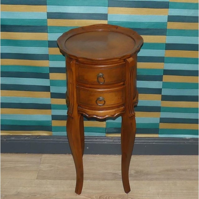Vintage Round Side Table with Drawers, 1960s For Sale - Image 10 of 13