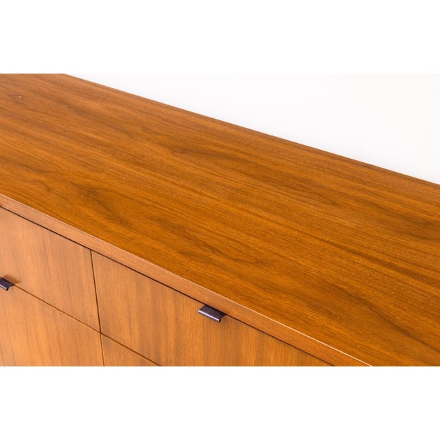 Monumental Vintage Florence Knoll Walnut Wood & Chrome Executive Office Credenza For Sale In Detroit - Image 6 of 8