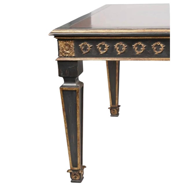 Judson Rothschild Neoclassical Style Dining Table With Two Leaves Each Measuring 24" Wide. Fully extended the length is...