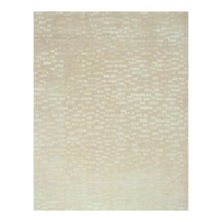 Rug & Kilim’s Modern Rug in White With Beige Geometric Patterns For Sale